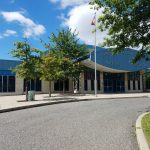 The front of our School, taken from the parking lot.