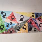 Grover Washington Jr. Middle School first floor hallway art work created by students in collaboration with artist Ben Volta.
