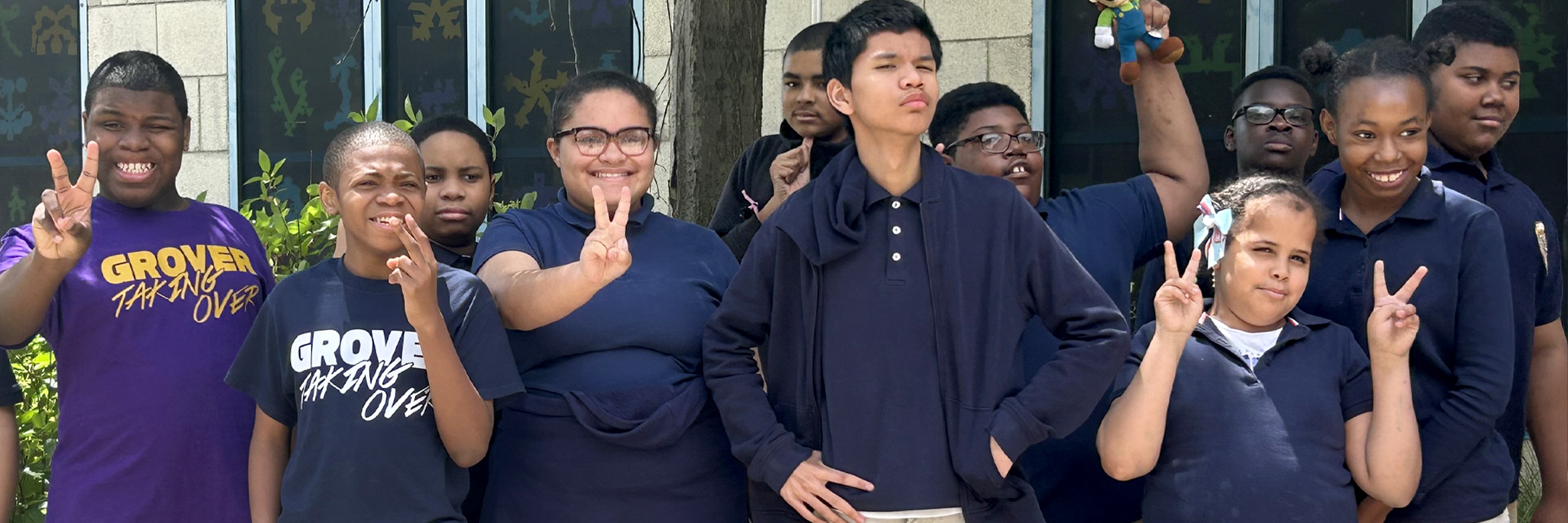Students at Grover Washington, Jr. Middle School.